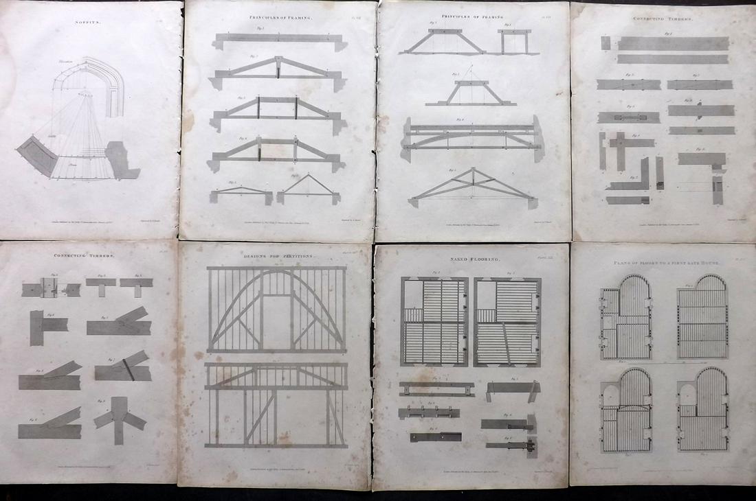 Nicholson, Peter 1847 Lot of 8 Building/Architecture (1 of 2)