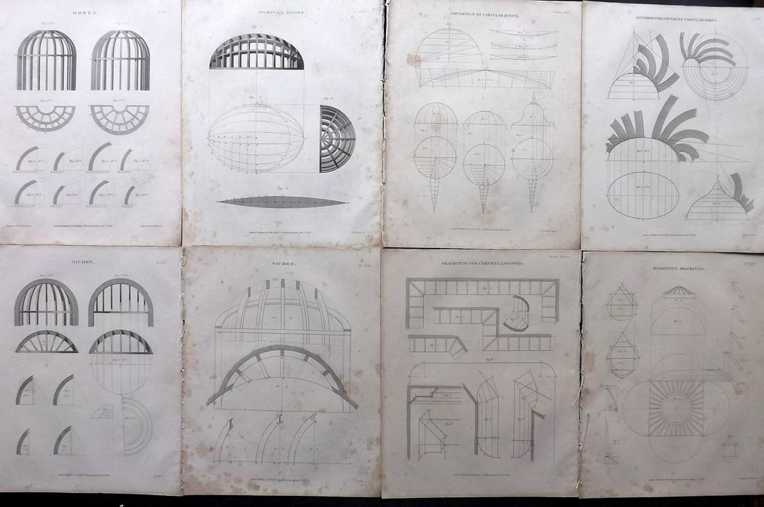 Nicholson, Peter 1847 Lot of 8 Building/Architecture (1 of 2)