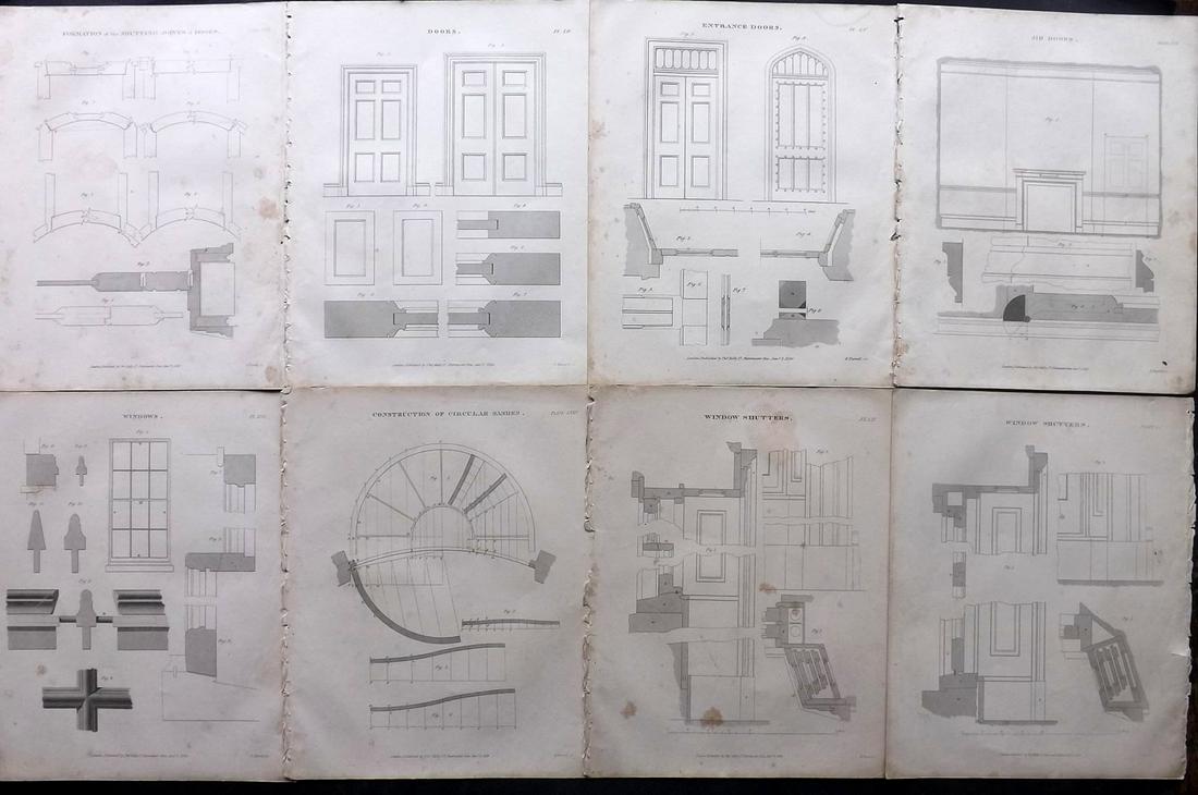 Nicholson, Peter 1847 Lot of 8 Building/Architecture (1 of 2)