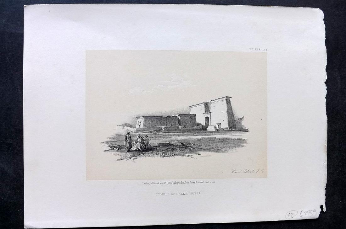 Roberts, David 1856 Print. Temple of Dakke, Nubia 144 (1 of 2)
