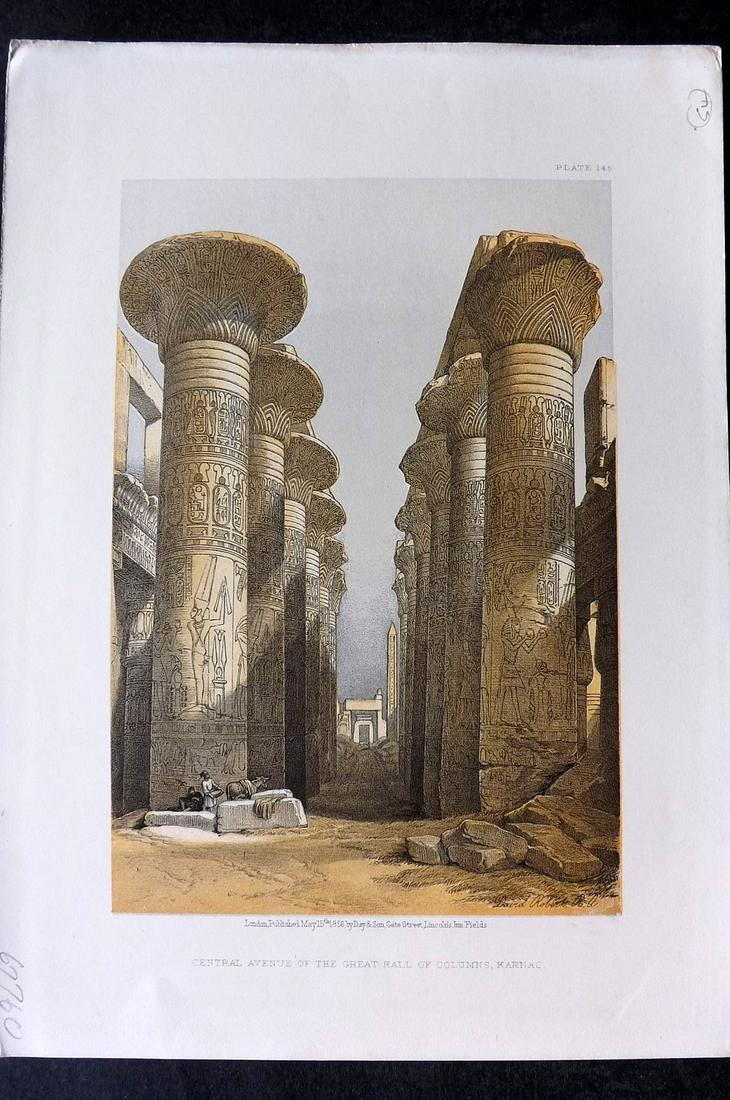 Roberts, David 1856 Print. Hall of Columns, Karnac 145 (1 of 2)