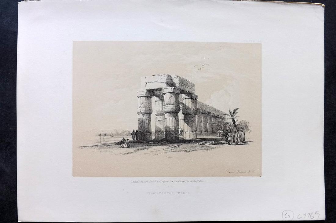 Roberts, David 1856 Print. View of Luxor, Thebes 154 (1 of 2)