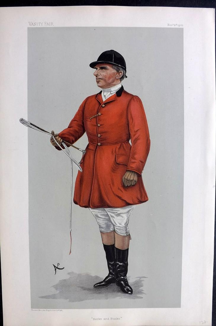Vanity Fair Print 1903 Robert Rodney Wilmot, Foxhunter: Chromolithograph Published 1869-1914, London for "Vanity Fair" Paper Size: 15 x 10 inch (38 x 25cm) Good Condition