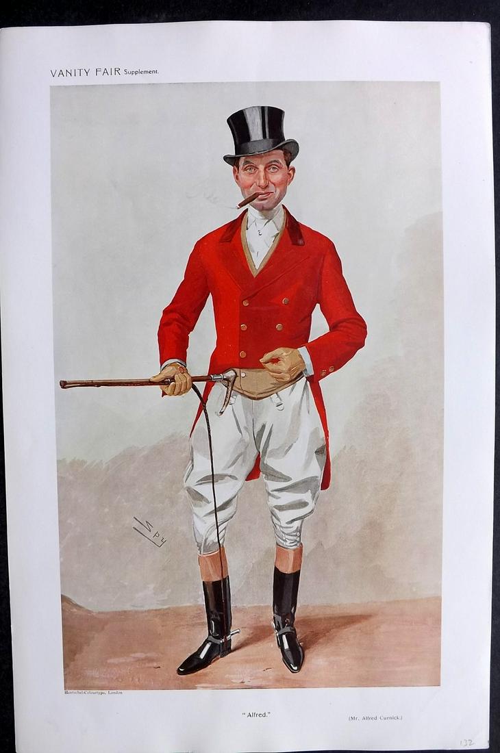 Vanity Fair Print 1909 Alfred Curnick, Foxhunter: Chromolithograph Published 1869-1914, London for "Vanity Fair" Paper Size: 15 x 10 inch (38 x 25cm) Good Condition