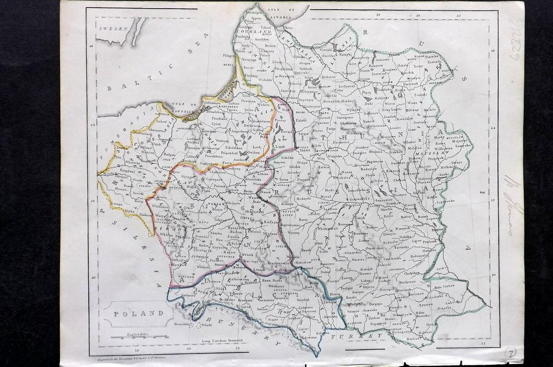 Barclay & Becker C1845 Map. Poland (1 of 2)