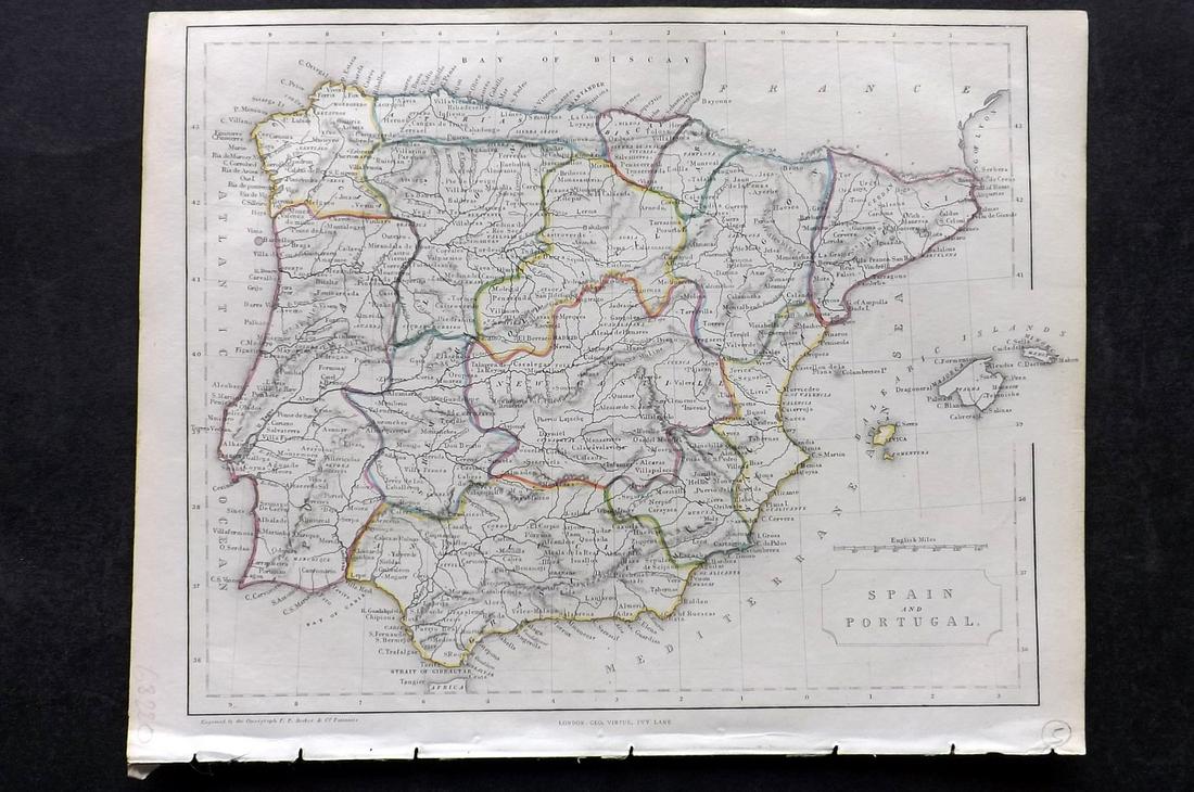 Barclay & Becker C1845 Map. Spain & Portugal (1 of 2)