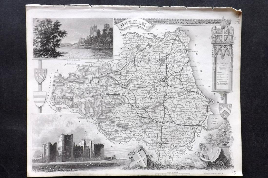 Moule, Thomas C1845 British Map. Durham (1 of 2)