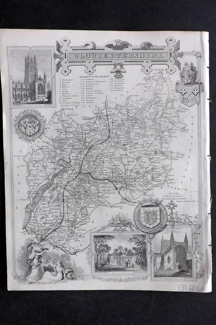Moule, Thomas C1845 British Map. Gloucestershire (1 of 2)