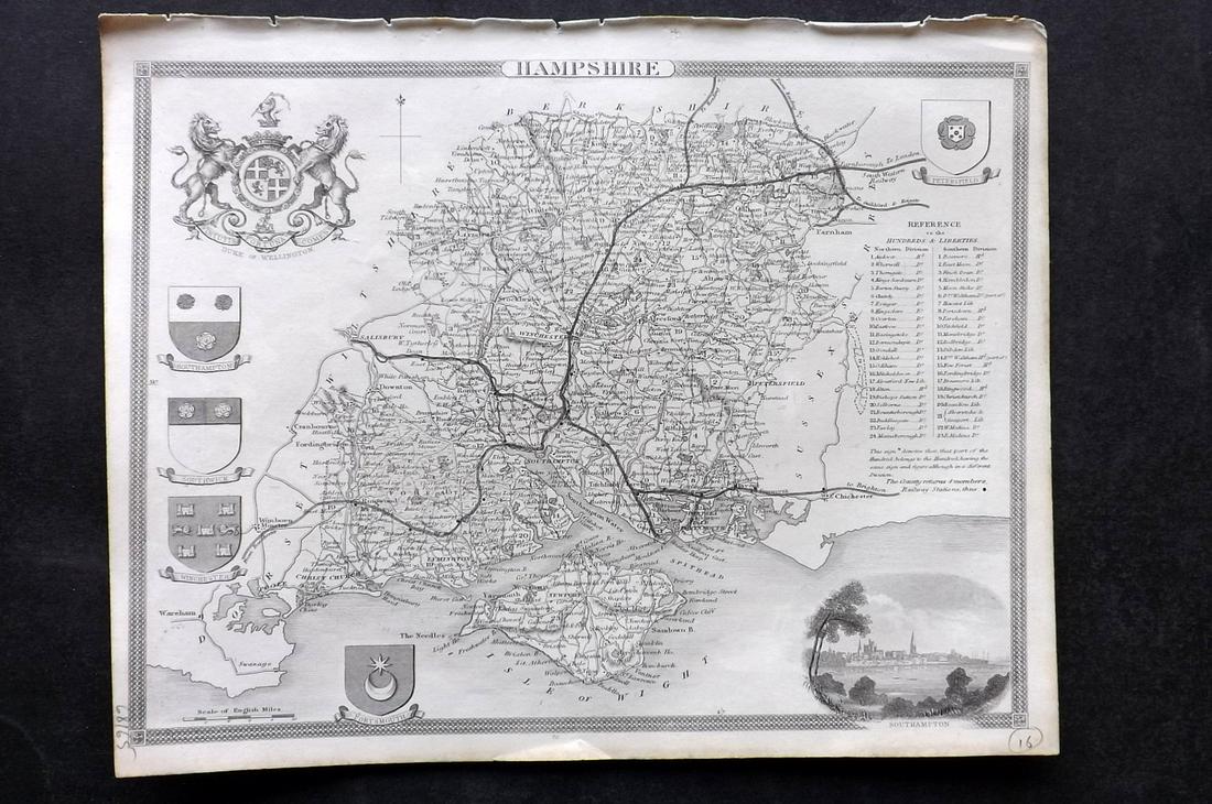 Moule, Thomas C1845 British Map. Hampshire (1 of 2)