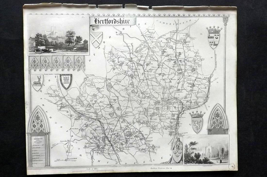 Moule, Thomas C1845 British Map. Hertfordshire (1 of 2)