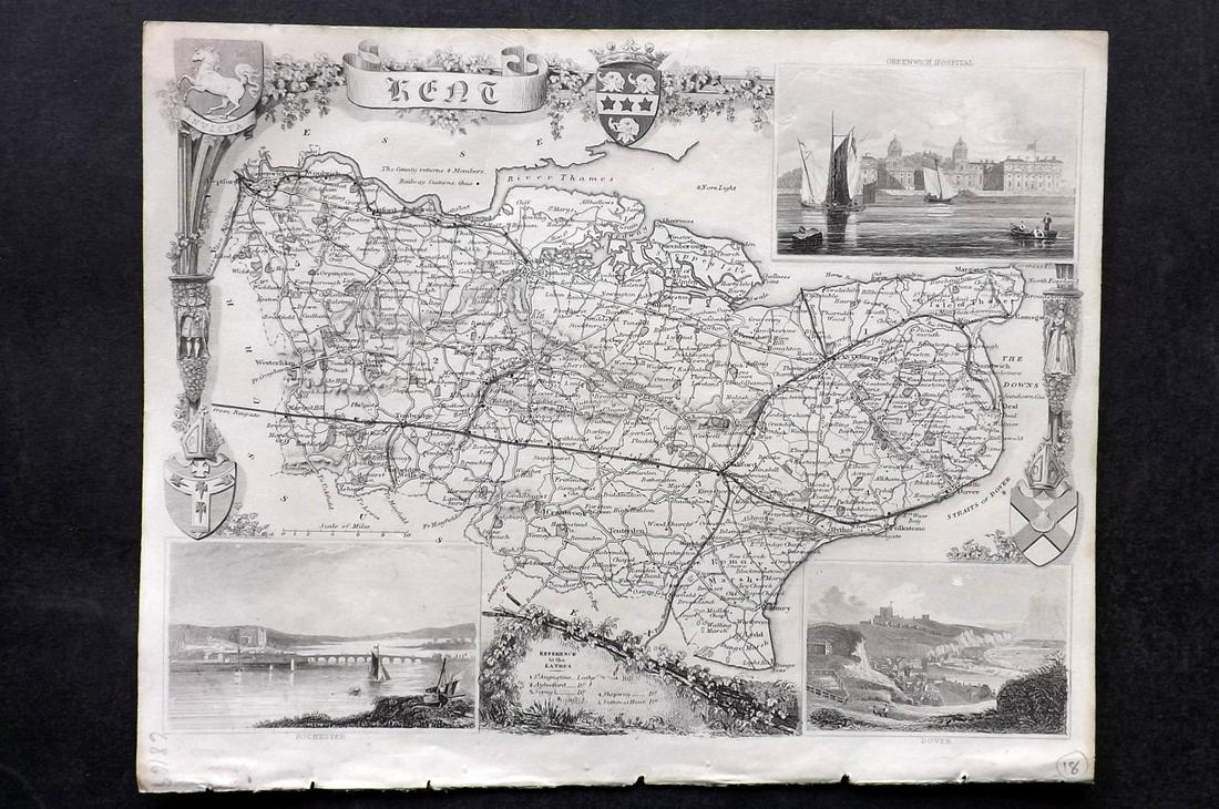 Moule, Thomas C1845 British Map. Kent (1 of 2)