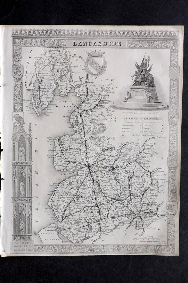Moule, Thomas C1845 British Map. Lancashire (1 of 2)