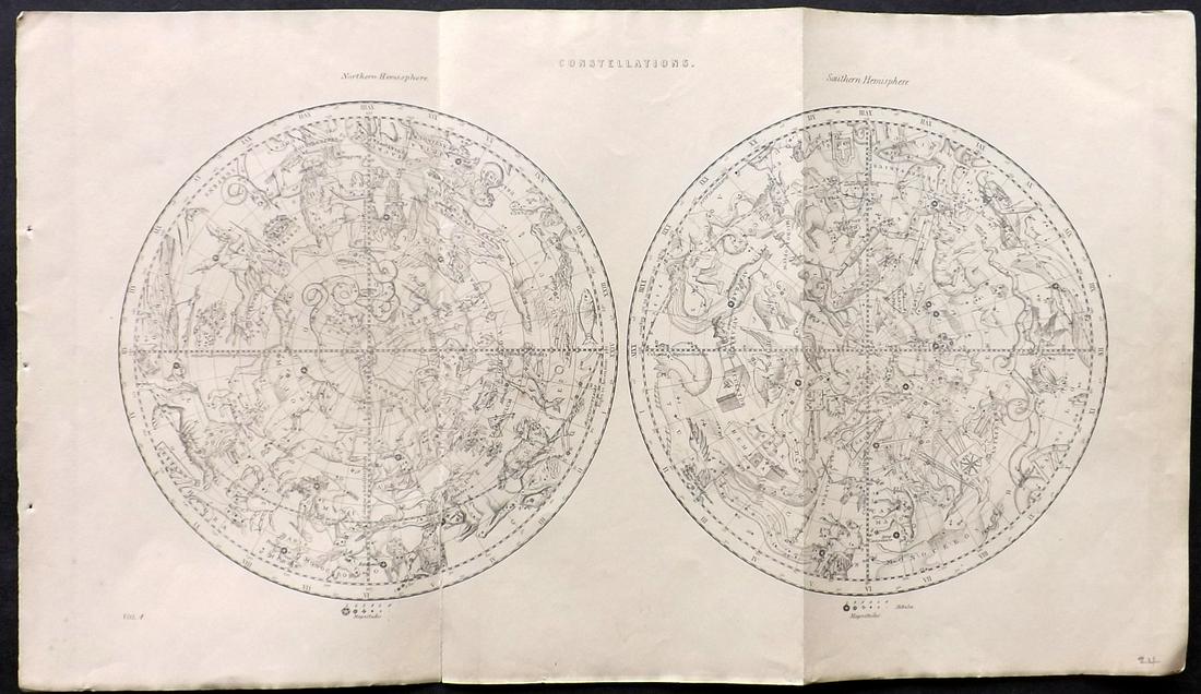 Nat. Encyclo. C1875 Celestial. Constellations Map (1 of 2)