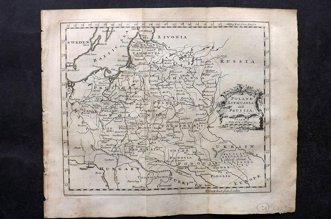 Salmon & Jeffreys 1749 Map. Poland, Lithuania, Prussia (1 of 2)
