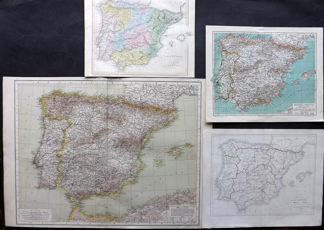 Spain & Portugal 19th Cent. Lot of 4 Maps (1 of 2)