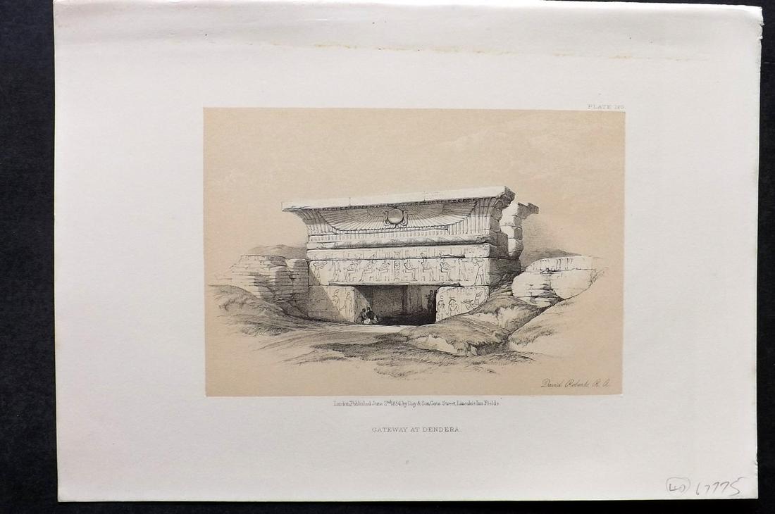 Roberts, David 1856 Print. Gateway at Dendera 160 (1 of 2)