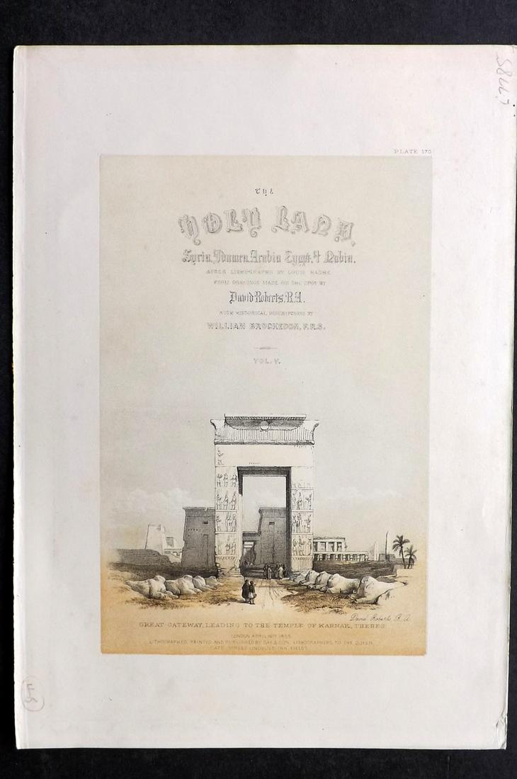 Roberts, David 1856 Print. Gateway, Karnak 170 Title (1 of 2)