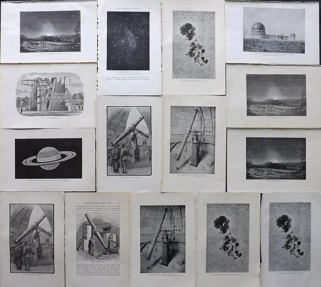 Ball, Robert 1890 Lot of 15 Astronomy Sheets. Celestial (1 of 2)