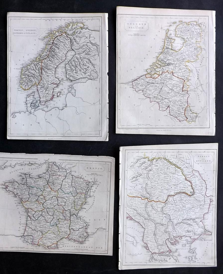 Barclay & Becker C1845 Lot of 4 European Maps (1 of 2)