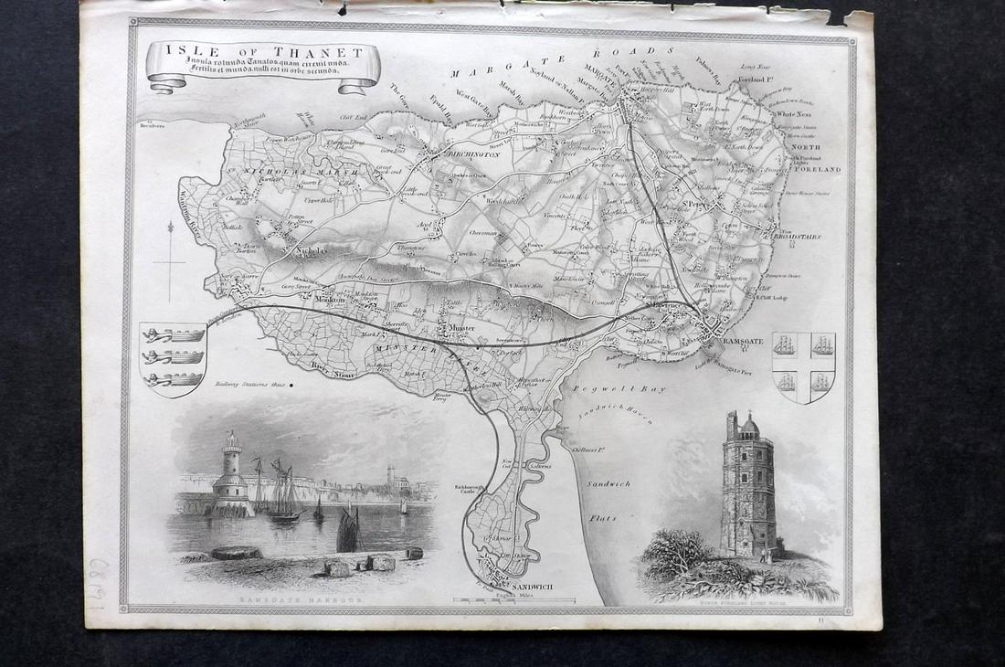 Moule, Thomas C1845 British Map. Isle of Thanet (1 of 2)