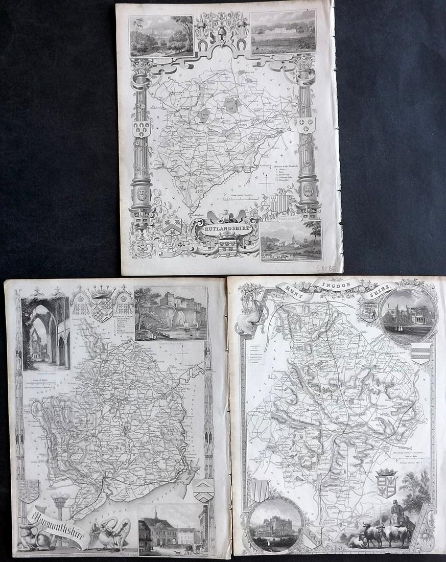 Moule, Thomas C1845 Lot of 3 British Maps (1 of 2)