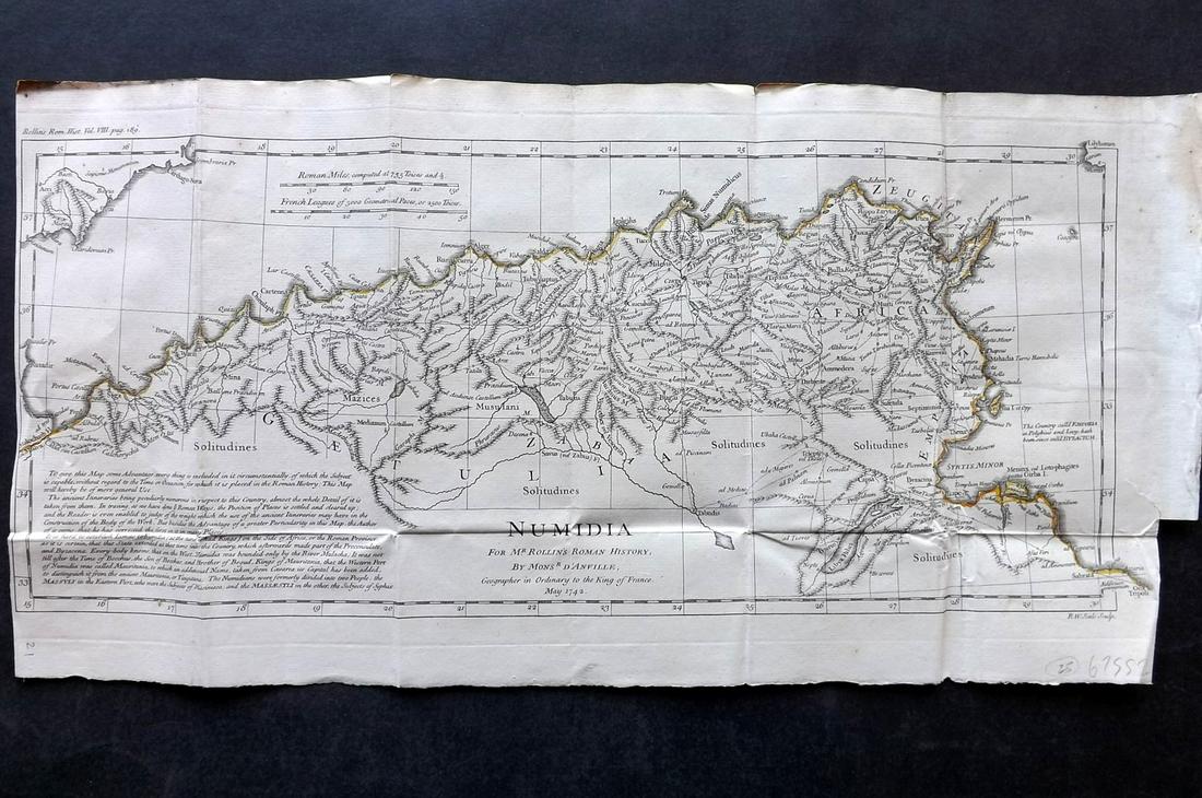 Rollin & d'Anville 1744 Map of Numidia, N. Africa (1 of 2)