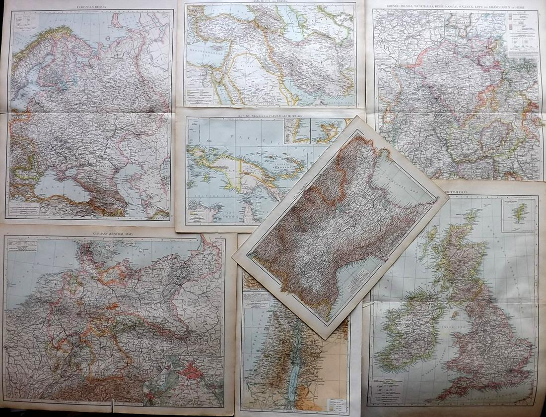 Times Atlas 1895 Mixed Lot of 8 Maps (1 of 2)