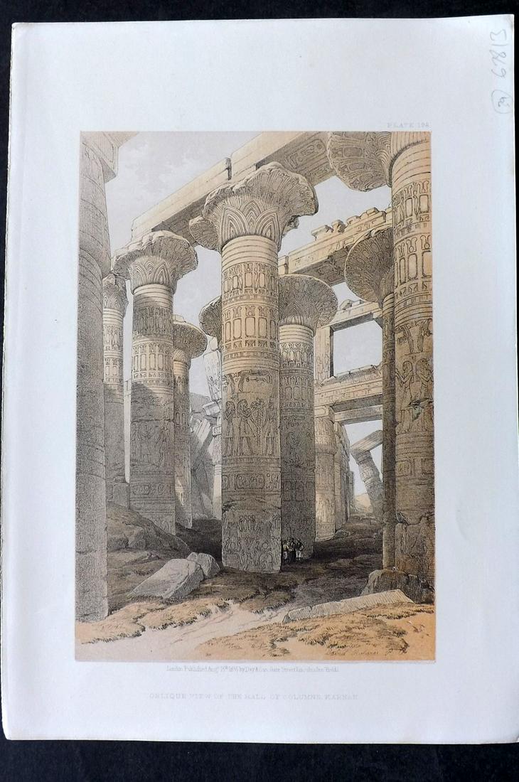Roberts, David 1856 Print. Halls of Columns Karnak 198 (1 of 2)