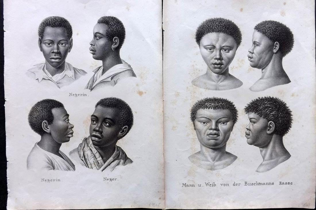 Schinz & Brodtmann 1827 Pair of Prints. Africa Natives (1 of 2)