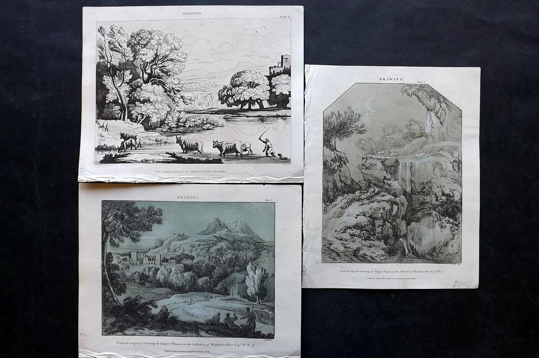 Rees, Abraham 1820 Lot of 3 Landscapes Lorraine Poussin (1 of 2)