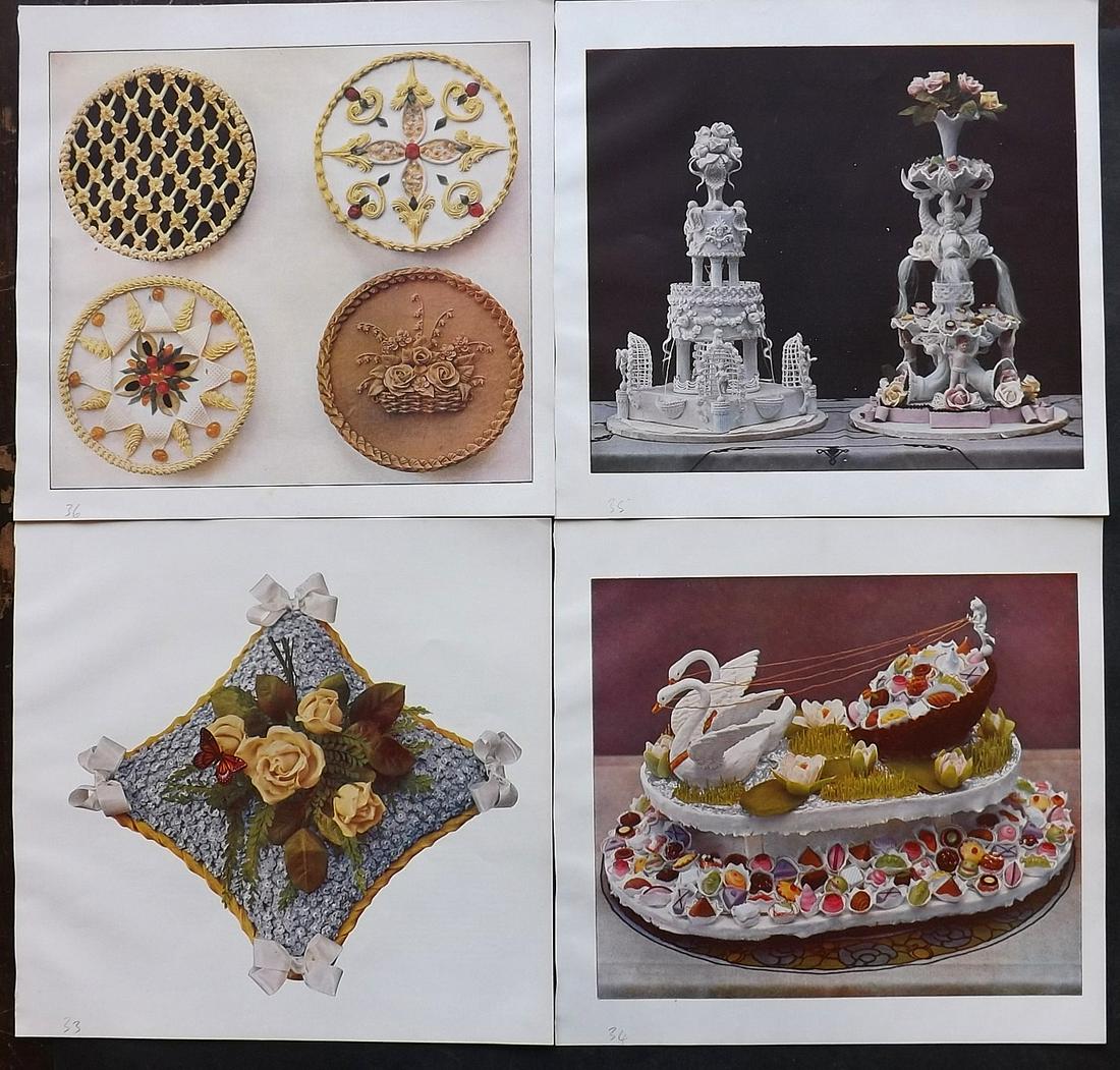 Weber, Johannes 1923 Lot of 4 Food Prints. Cakes (1 of 2)