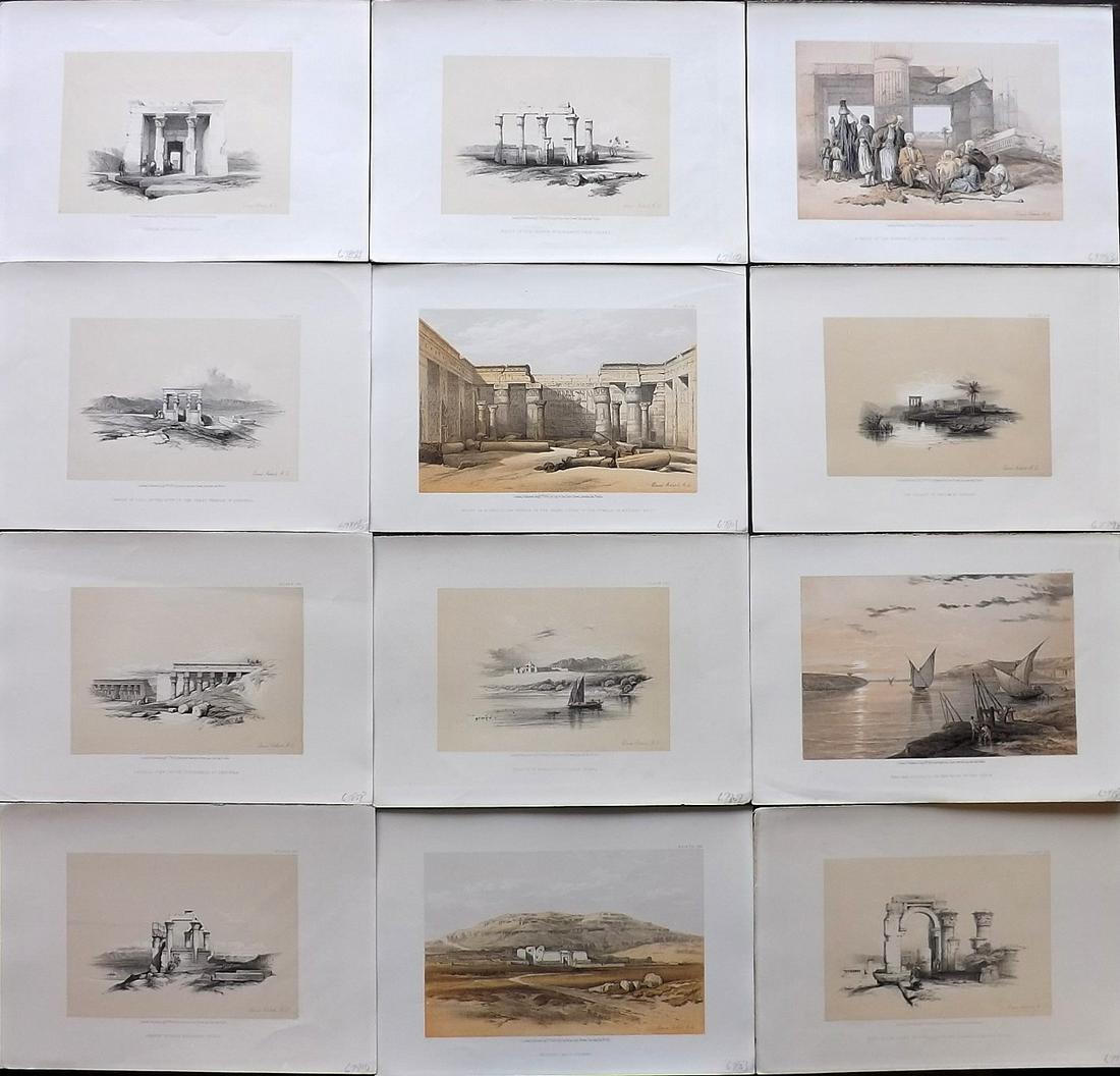 Roberts, David 1856 Lot of 12 Egypt & Nubia Prints (1 of 5)