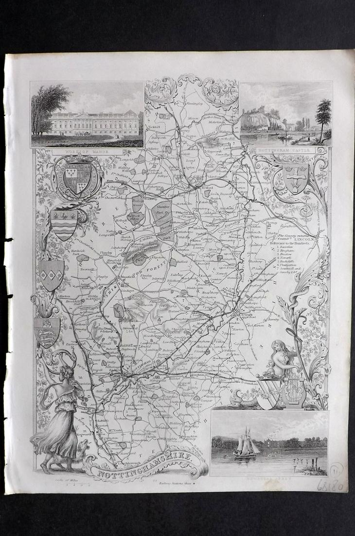 Moule, Thomas C1845 British Map. Nottinghamshire (1 of 2)
