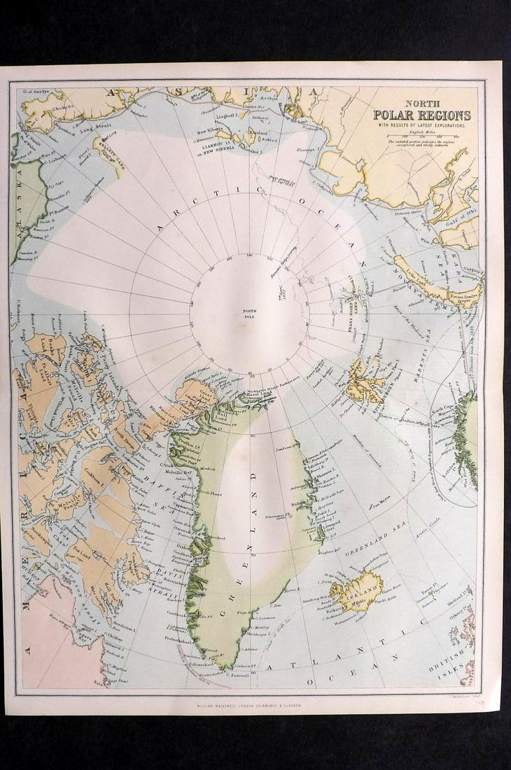Nat. Encyclo. C1875 Map. North Polar Regions (1 of 2)