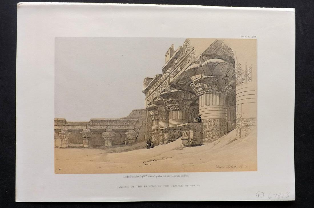 Roberts, David 1856 Print. Temple of Edfou 208 (1 of 2)