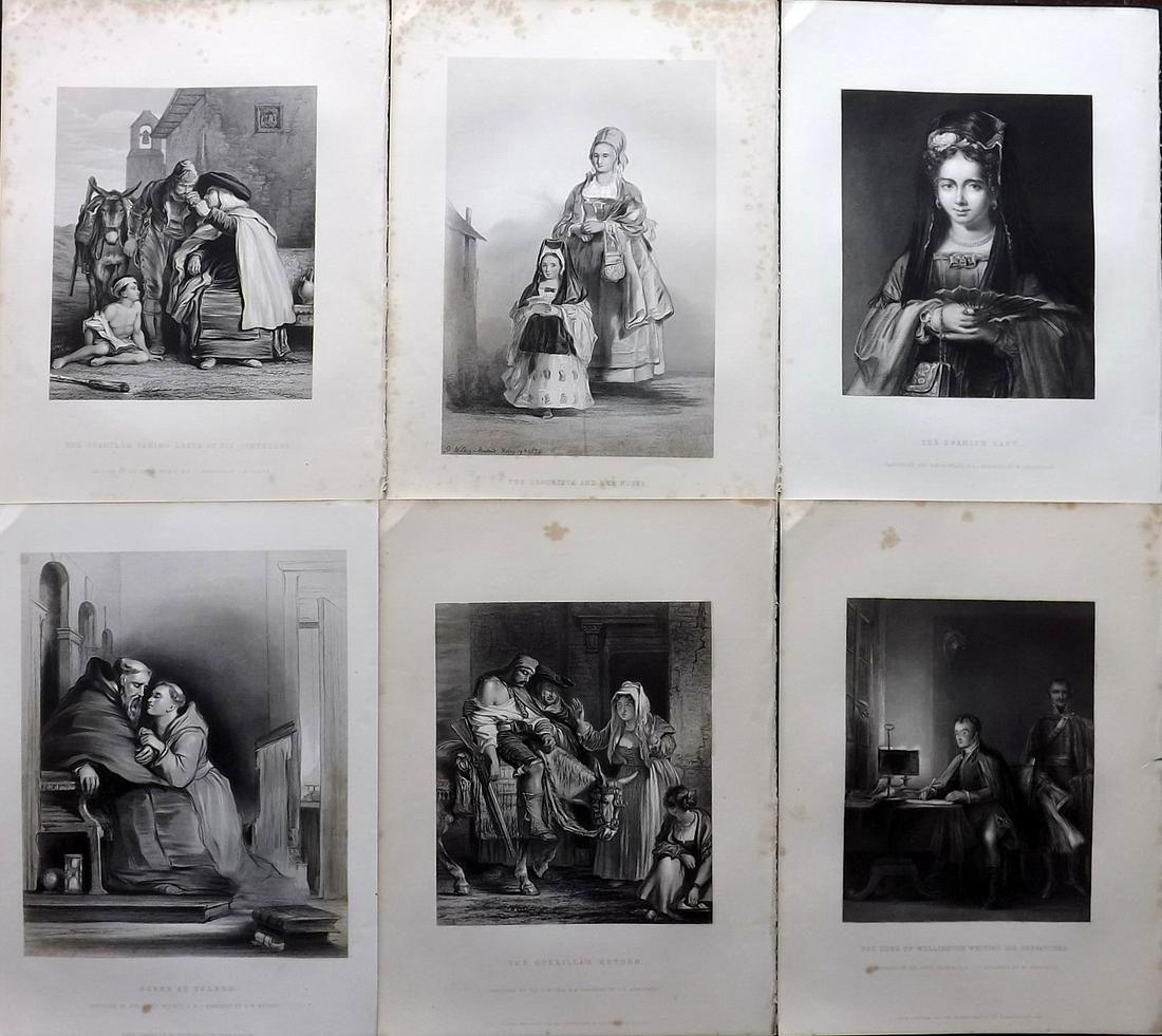 Wilkie, David C1870 Lot of 6 Folio Engravings Genre etc (1 of 2)