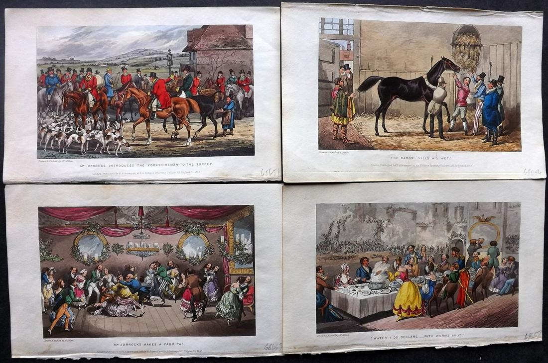 Alken & Jorrocks 1843 Lot 4 HCol Sporting Satire Prints (1 of 2)