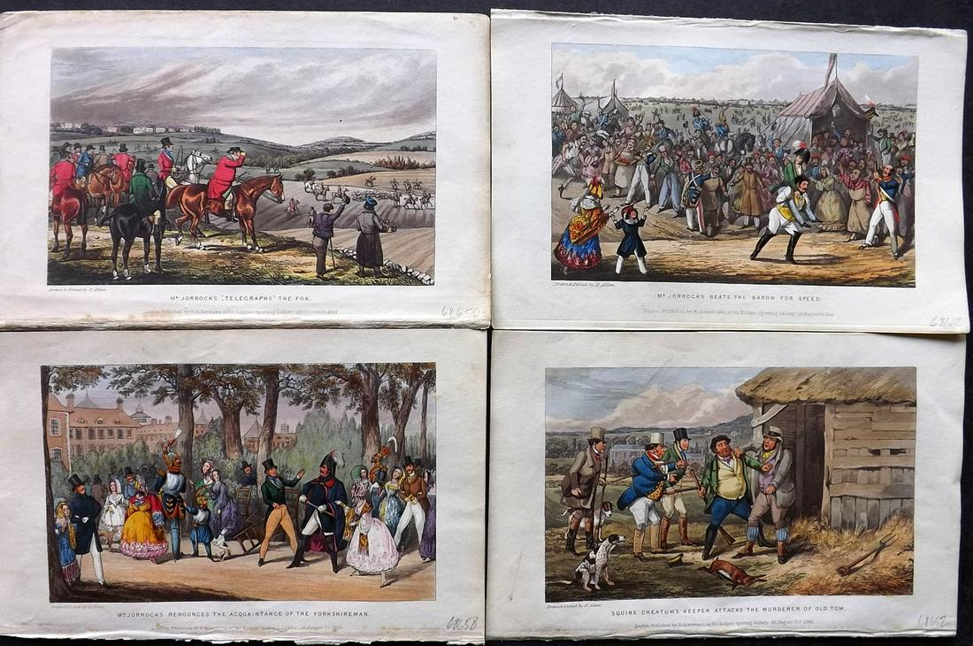 Alken & Jorrocks 1843 Lot 4 HCol Sporting Satire Prints (1 of 2)