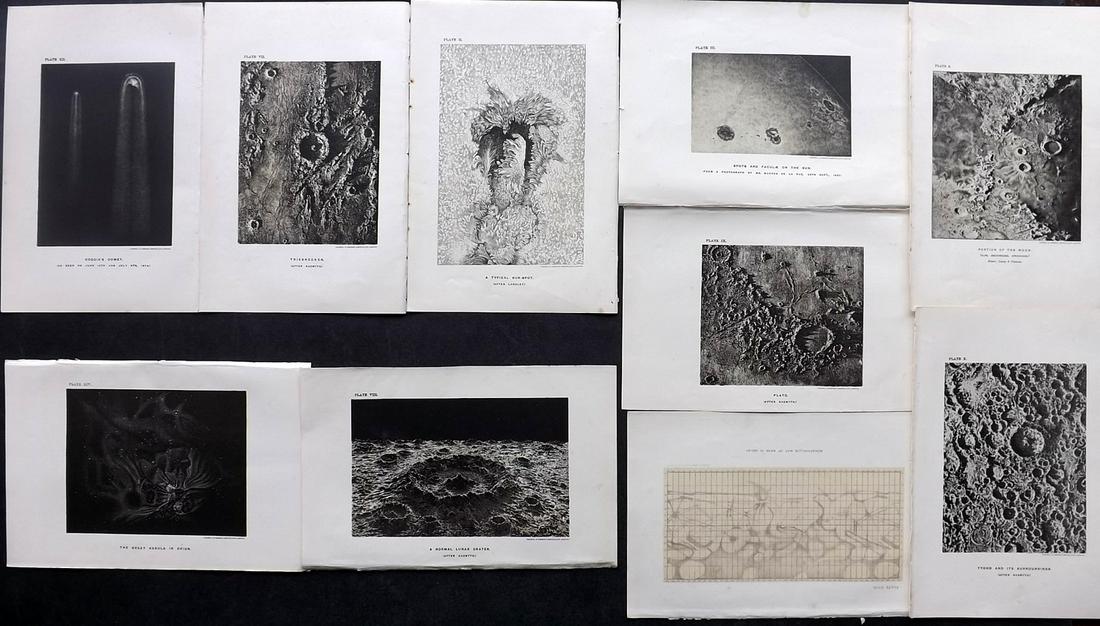 Ball, Robert 1901 Lot of 10 Astronomy Celestial Prints: Lithographs Published 1901, London for "The Story of the Heavens" by Sir Robert Stawell Ball. Paper Size: 9 x 6 inch (23 x 15cm) Occasional margin tone spots. Good Condition