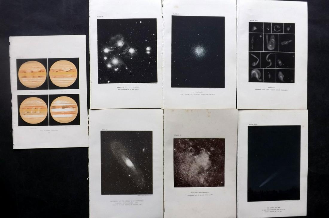 Ball, Robert 1901 Lot of 7 Astronomy Celestial Prints: Lithographs Published 1901, London for "The Story of the Heavens" by Sir Robert Stawell Ball. Paper Size: 9 x 6 inch (23 x 15cm) Occasional margin tone spots. Good Condition