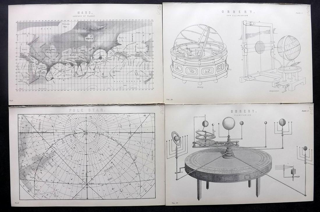 Nat. Encyclo. 1890's Lot of 4 Astronomy Prints (1 of 2)