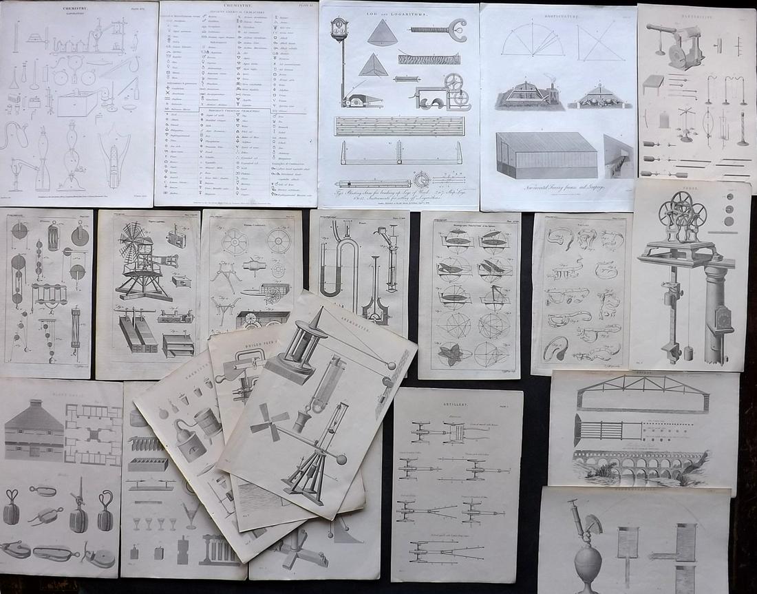 Science & Tech 18th-19th Cent. Lot of 21 Prints (1 of 2)