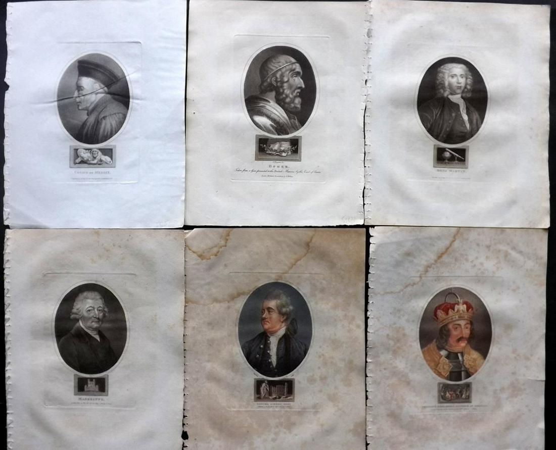 Wilkes, John C1820 Lot of 6 Portraits incl Hand Col (1 of 2)