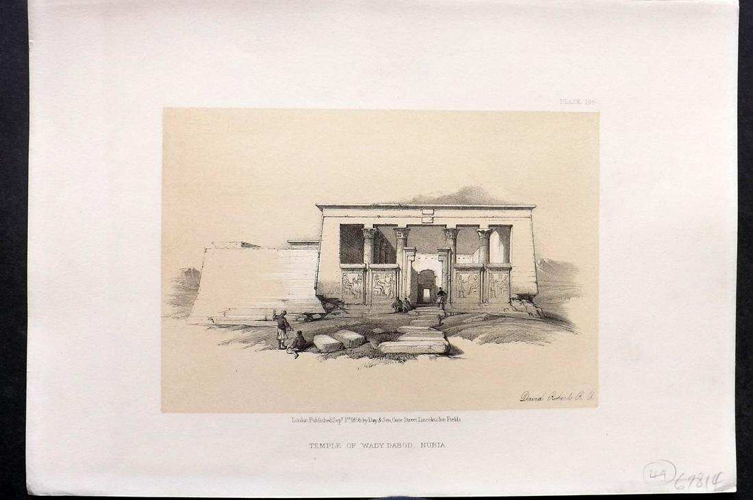 Roberts, David 1856 Print. Temple of Wady, Nubia 199 (1 of 2)