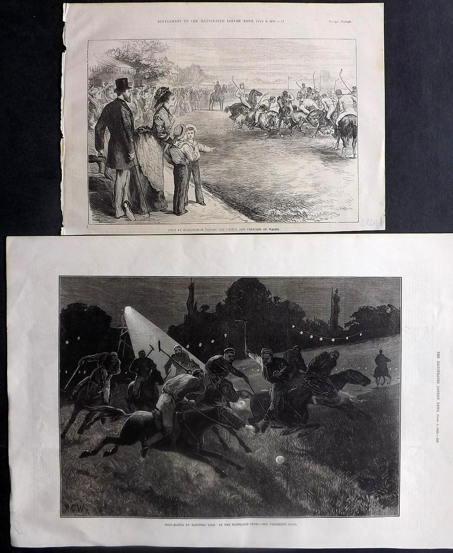 ILN 1875-80 Pair of Sporting Prints - Polo (1 of 2)