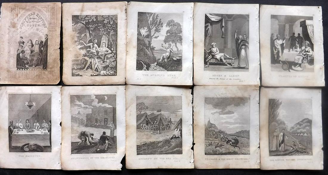 Watkins, I.B. C1825 Lot of 10 Miniature Religious Prints (1 of 2)