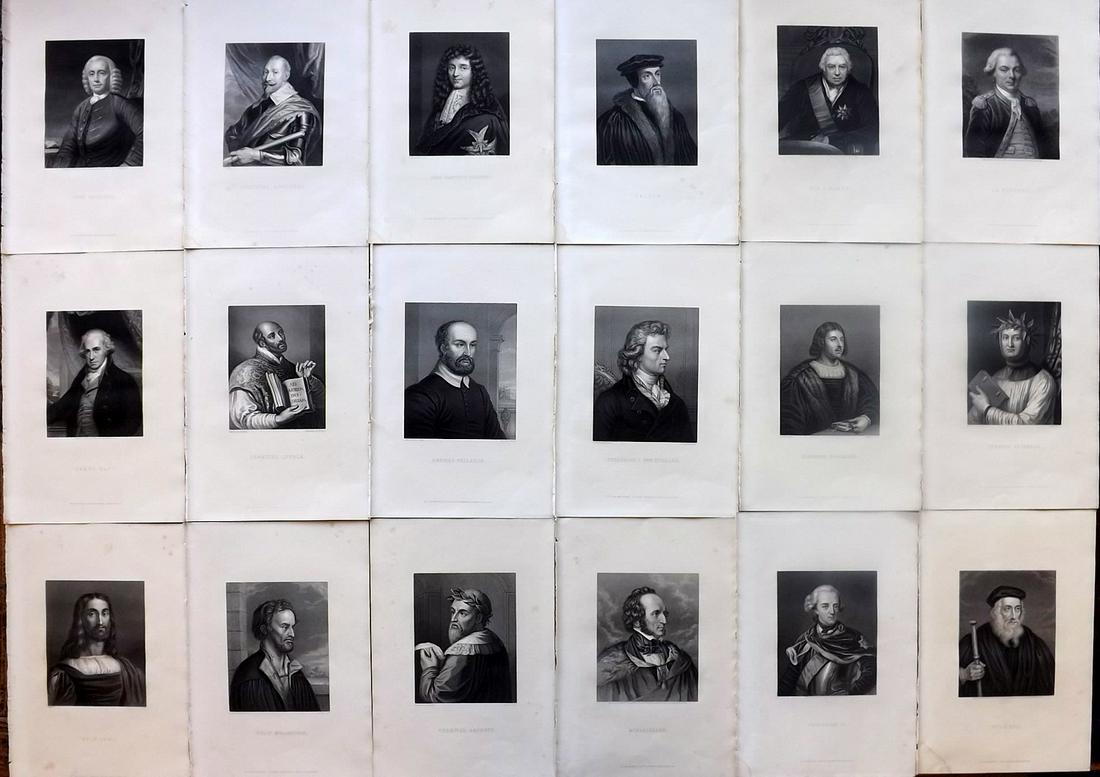 Waller, J. F. C1870 Lot of 18 Engraved Portraits: Steel Engravings Published C1870 by William Mackenzie, Glasgow, Edinburgh, London & New York "Imperial Dictionary of Universal Biography" by John Francis Waller. Paper Size: 11 x 7.5 inch (27 x 19cm)