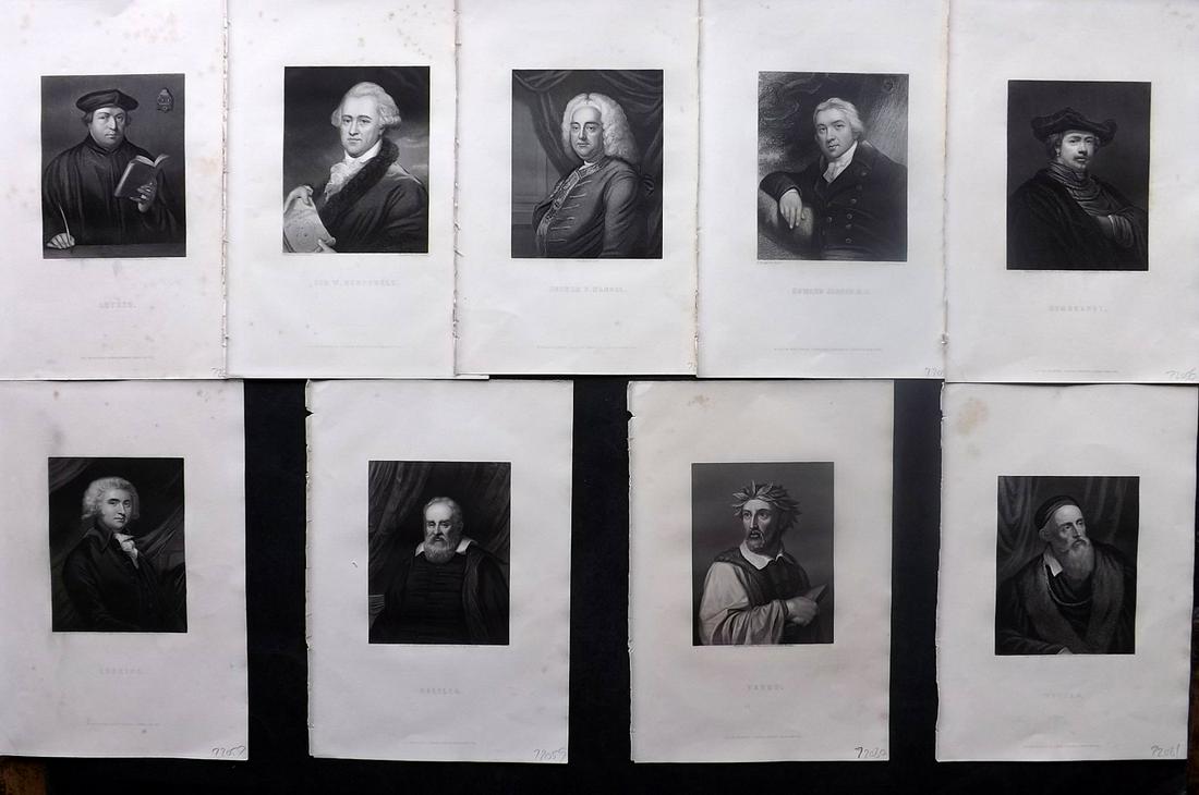 Waller, J. F. C1870 Lot of 9 Engraved Portraits: Steel Engravings Published C1870 by William Mackenzie, Glasgow, Edinburgh, London & New York "Imperial Dictionary of Universal Biography" by John Francis Waller. Paper Size: 11 x 7.5 inch (27 x 19cm)