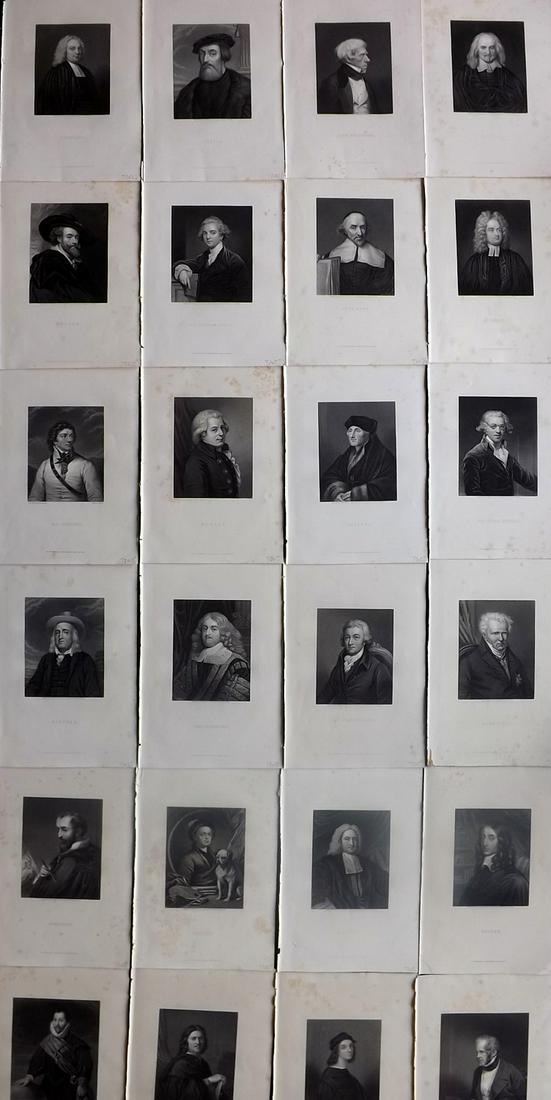 Waller, J. F. C1870 Lot of 24 Engraved Portraits: Steel Engravings Published C1870 by William Mackenzie, Glasgow, Edinburgh, London & New York "Imperial Dictionary of Universal Biography" by John Francis Waller. Paper Size: 11 x 7.5 inch (27 x 19cm)