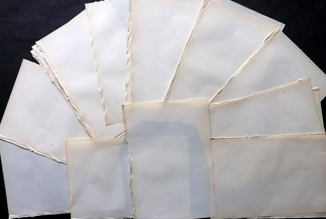 Old Paper, Bookbinding 1877 Lot of 30 Stock Sheets: Uniform Stock Paper Sheets, British, 8vo. Made in 1877. Paper Size: 10 x 6.5 inch (25 x 16.5cm) Good Condition